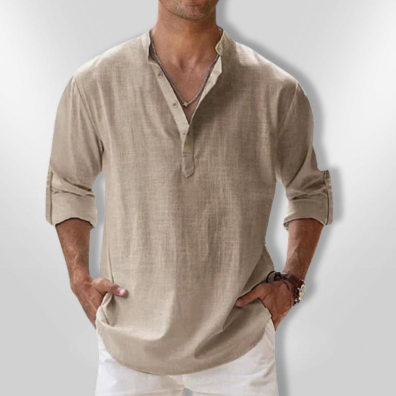 Herre Polo Lin Elegant Med Justerbare Ermer 10