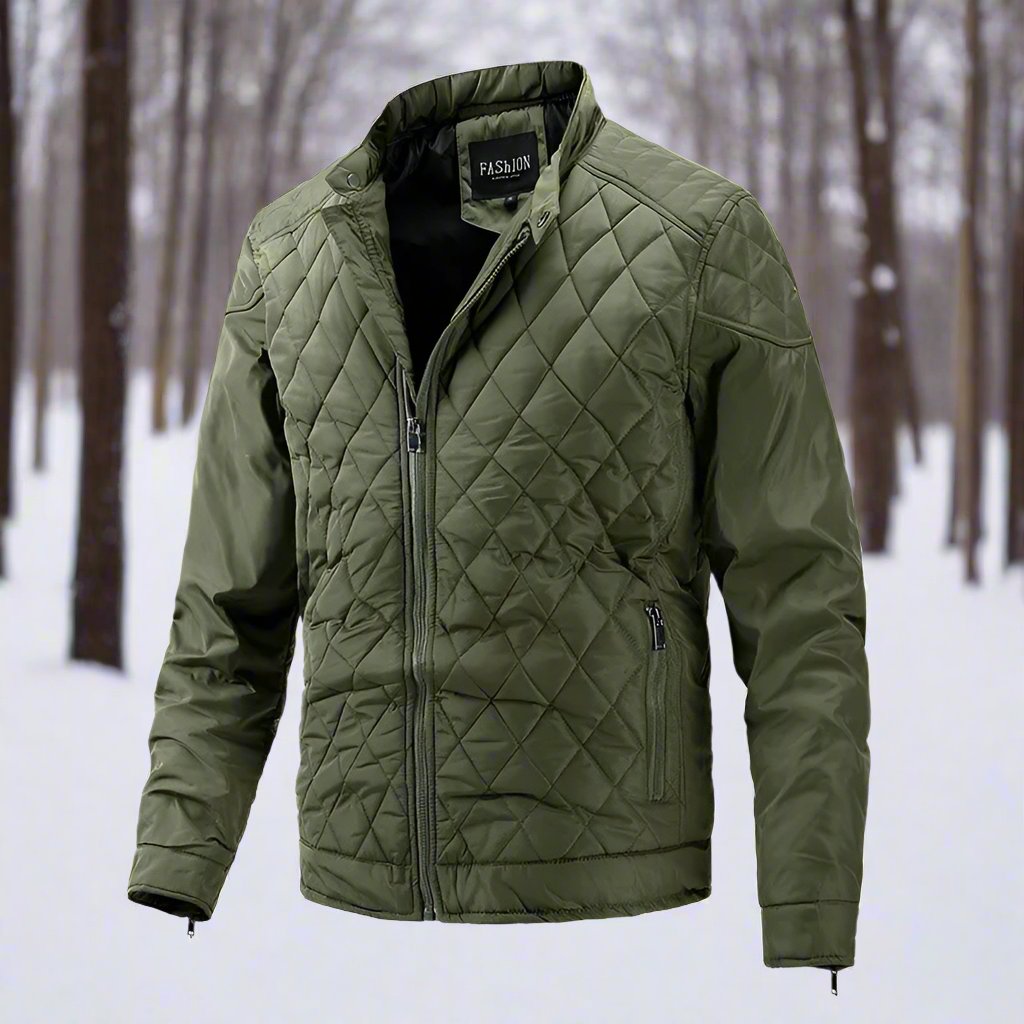 Herre Quilted Jakke – Slim Fit – Høy Krage – Glidelås 3