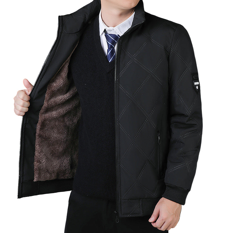 Herre Quilted Jakke med Ståkrage 0