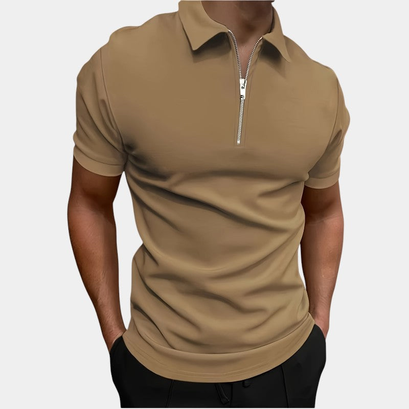 Herre Skjorte Golf Med Glidelås Elastisk Polyester 1