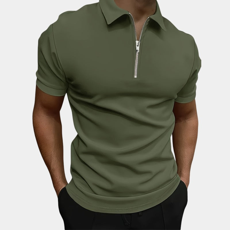 Herre Skjorte Golf Med Glidelås Elastisk Polyester 3
