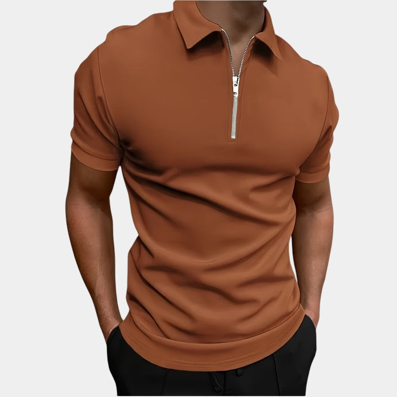 Herre Skjorte Golf Med Glidelås Elastisk Polyester 4