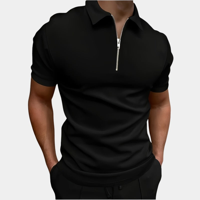 Herre Skjorte Golf Med Glidelås Elastisk Polyester 5