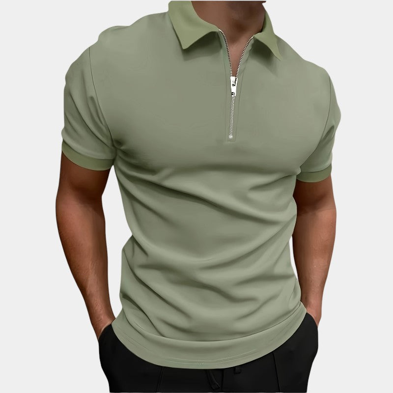 Herre Skjorte Golf Med Glidelås Elastisk Polyester 8