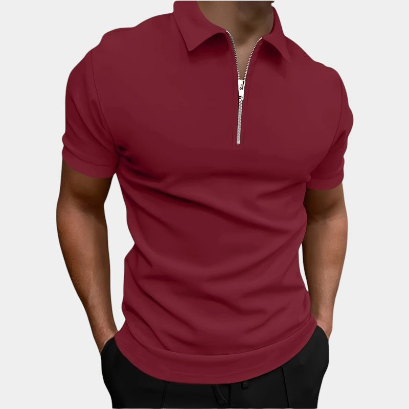 Herre Skjorte Golf Med Glidelås Elastisk Polyester 9