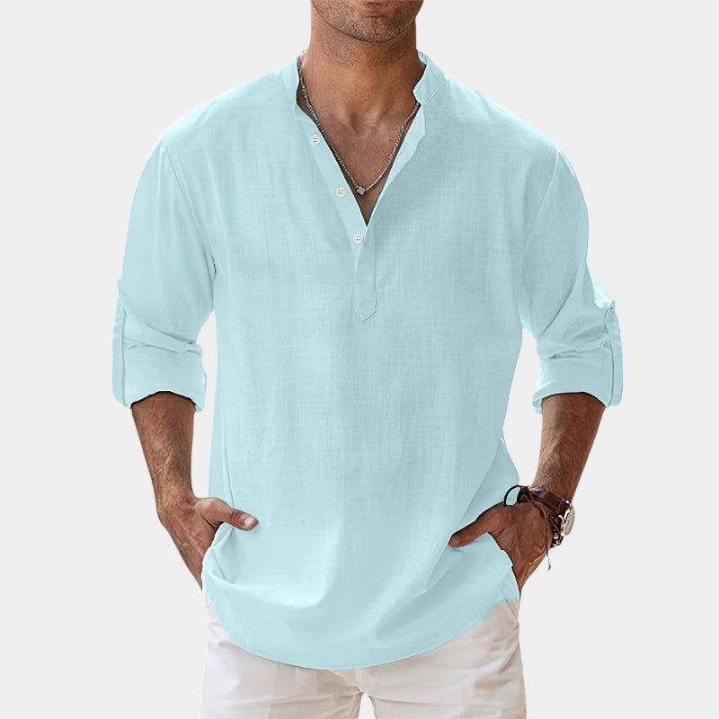 Herre Skjorte Langermet Vintage Design i 100% Bomull 1