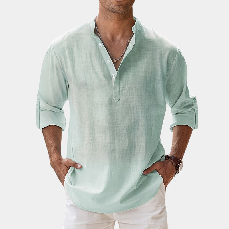 Herre Skjorte Langermet Vintage Design i 100% Bomull 2