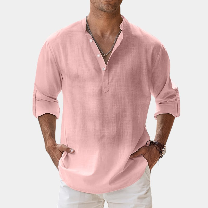 Herre Skjorte Langermet Vintage Design i 100% Bomull 4