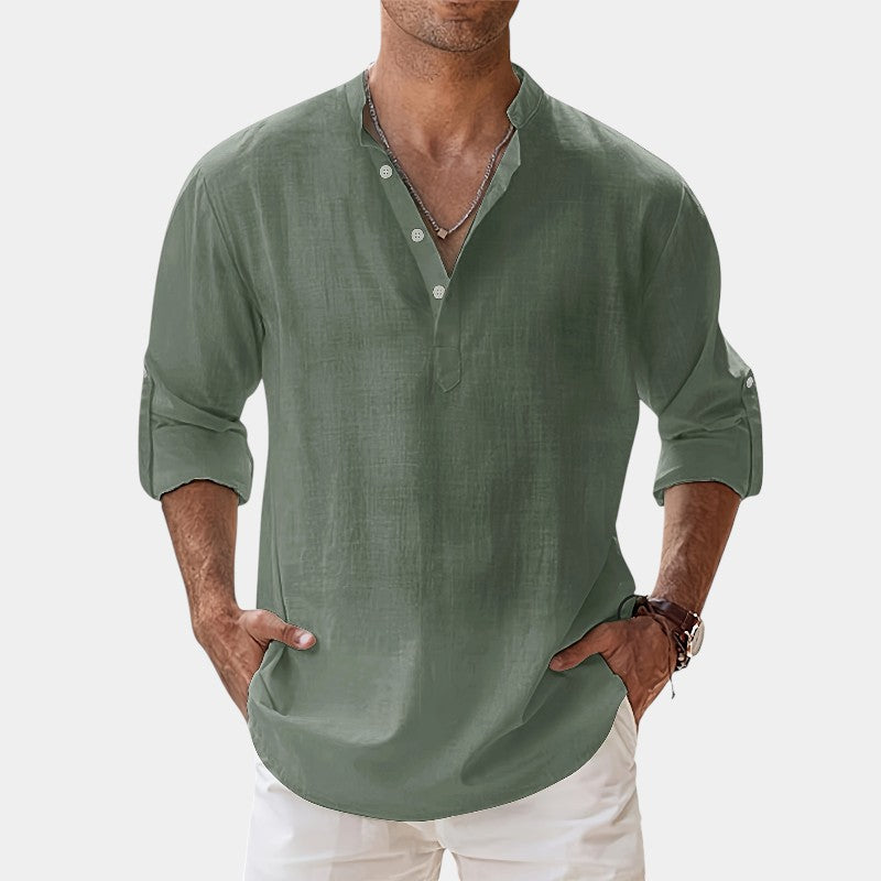 Herre Skjorte Langermet Vintage Design i 100% Bomull 5