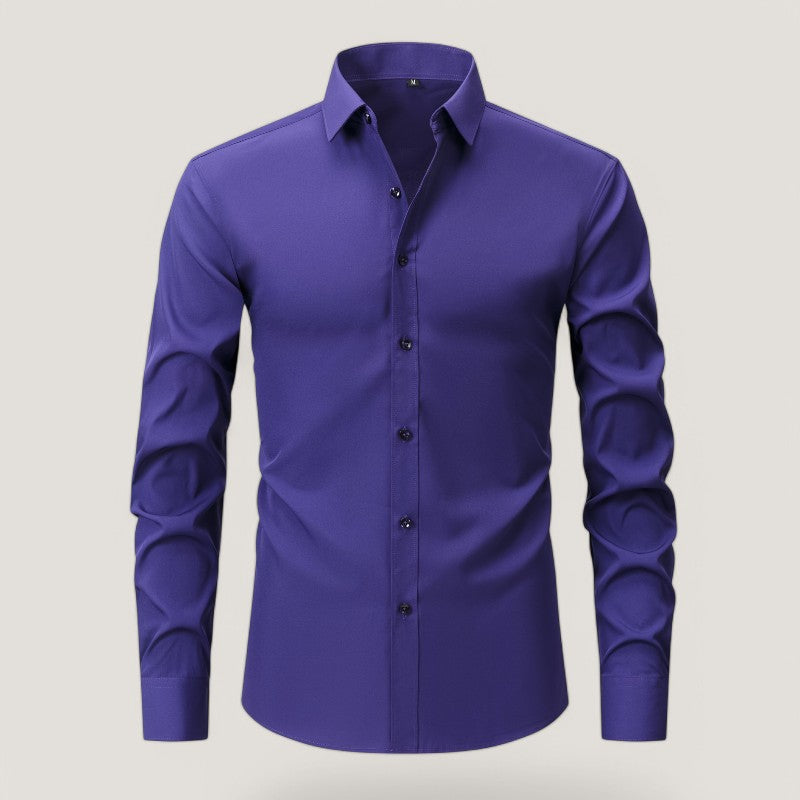 Herre Slim-Fit Skjorte Elastisk 5