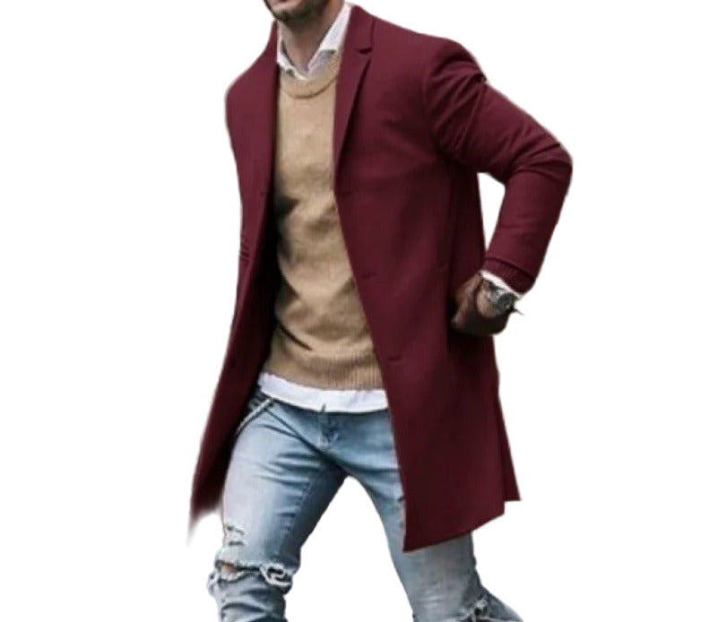 Herre Slim Fit Ull Vindresistent Jakke 0