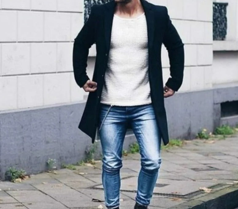 Herre Slim Fit Ull Vindresistent Jakke 8