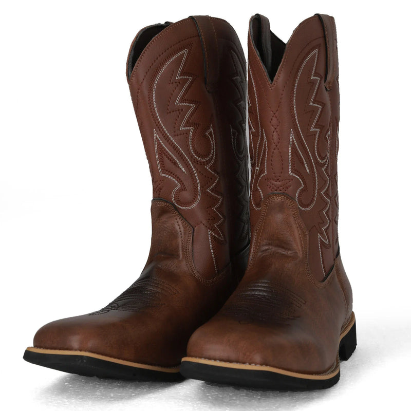 Herre Støvler Retro Brodert Kunstlær Slip-On 0