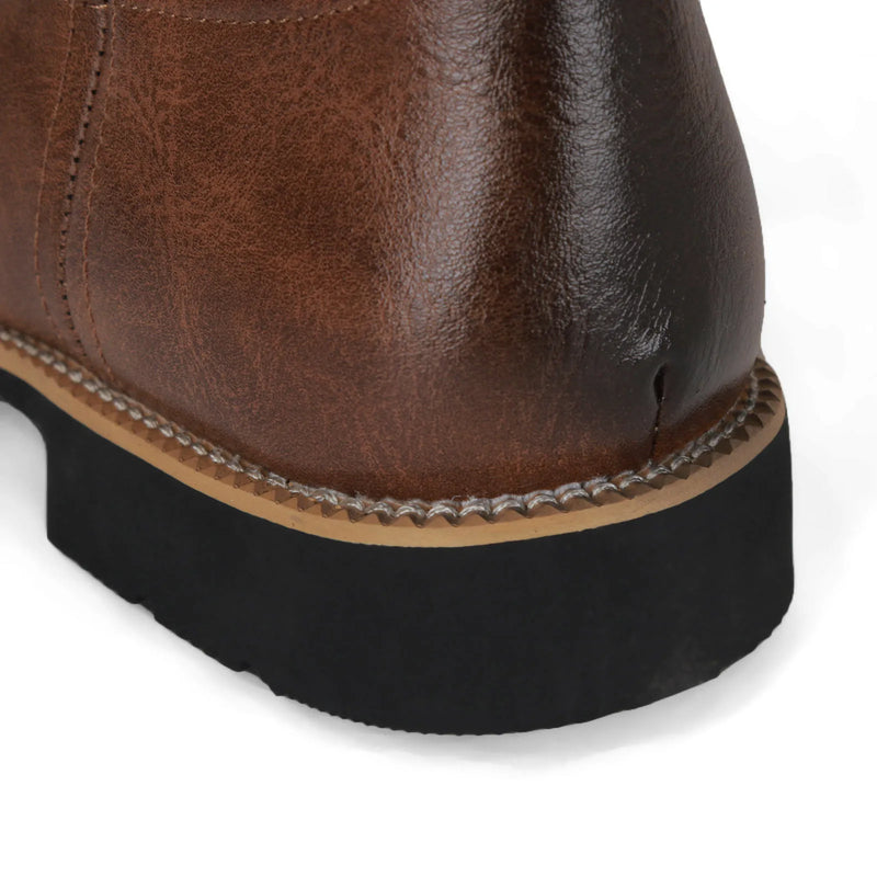 Herre Støvler Retro Brodert Kunstlær Slip-On 4