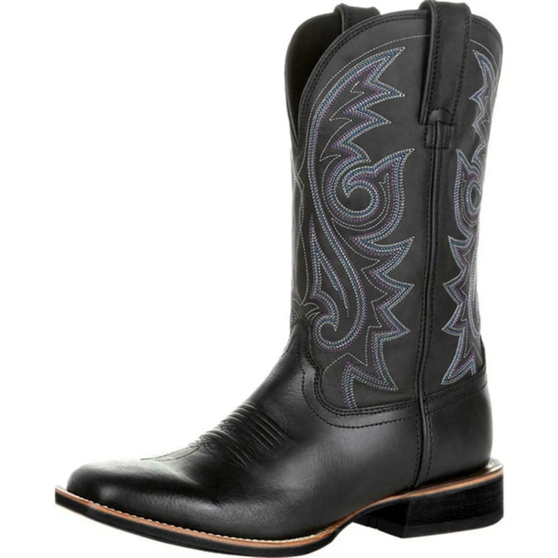 Herre Støvler Retro Brodert Kunstlær Slip-On 6
