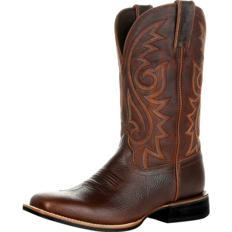 Herre Støvler Retro Brodert Kunstlær Slip-On 7