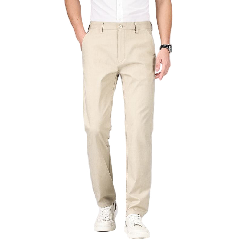 Herre Straight-Leg Bukser Tencel Lin Blend 0