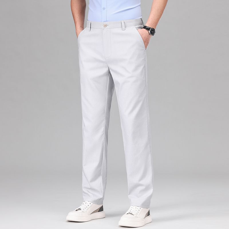 Herre Straight-Leg Bukser Tencel Lin Blend 1