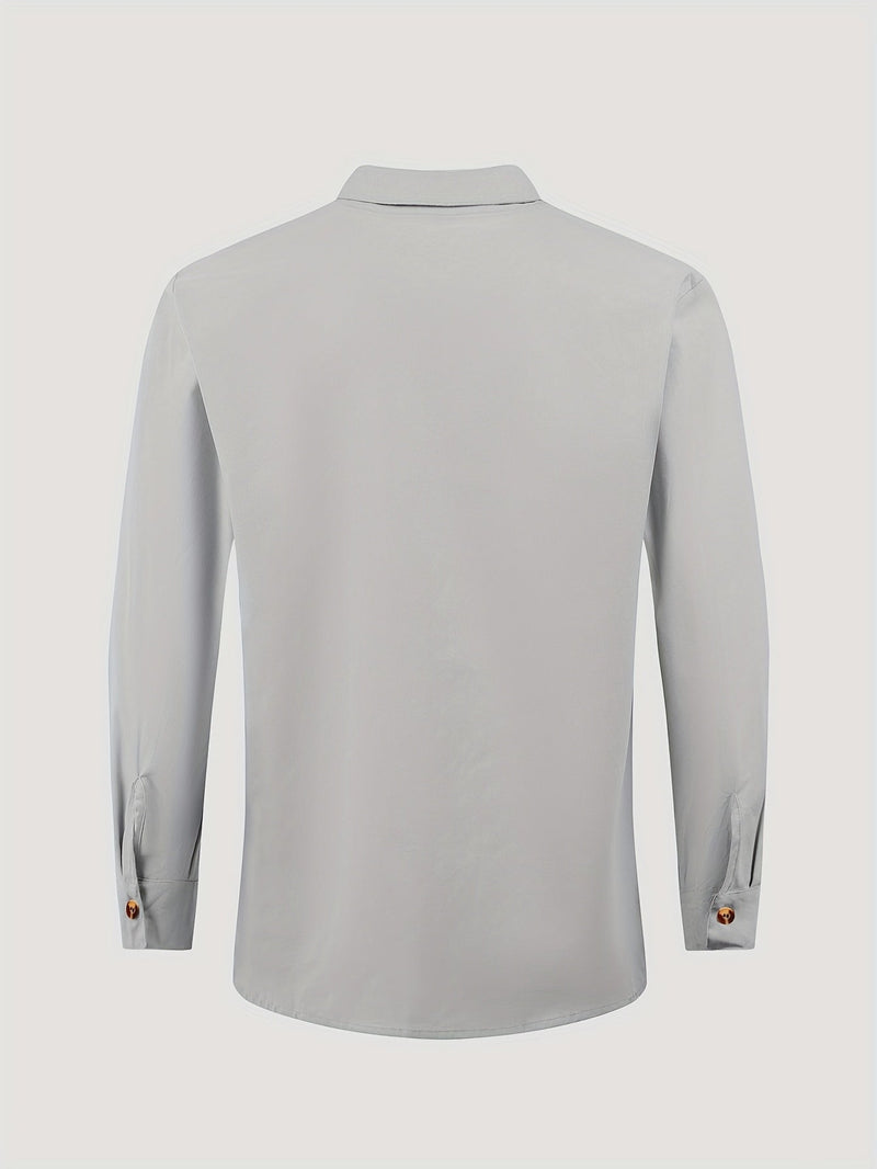 Herre Strandantrekk Sett Langermet Skjorte med Knapper og Drawstring Bukser 6