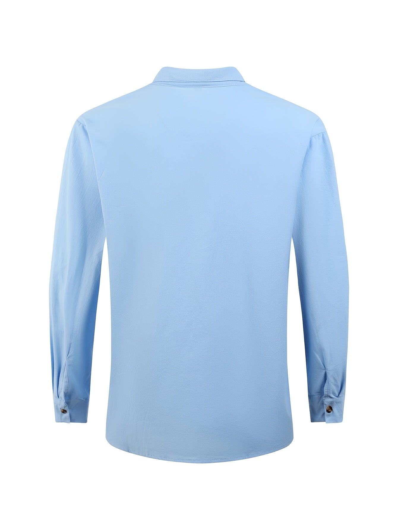 Herre Strandantrekk Sett Langermet Skjorte med Knapper og Drawstring Bukser 8