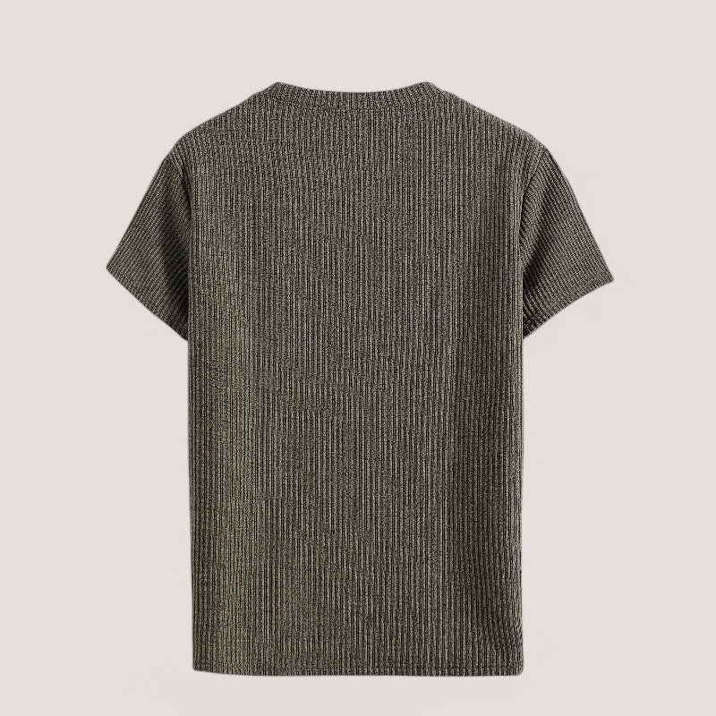 Herre T-Skjorte Kortermet Jacquard Polyester Regulær Passform 5