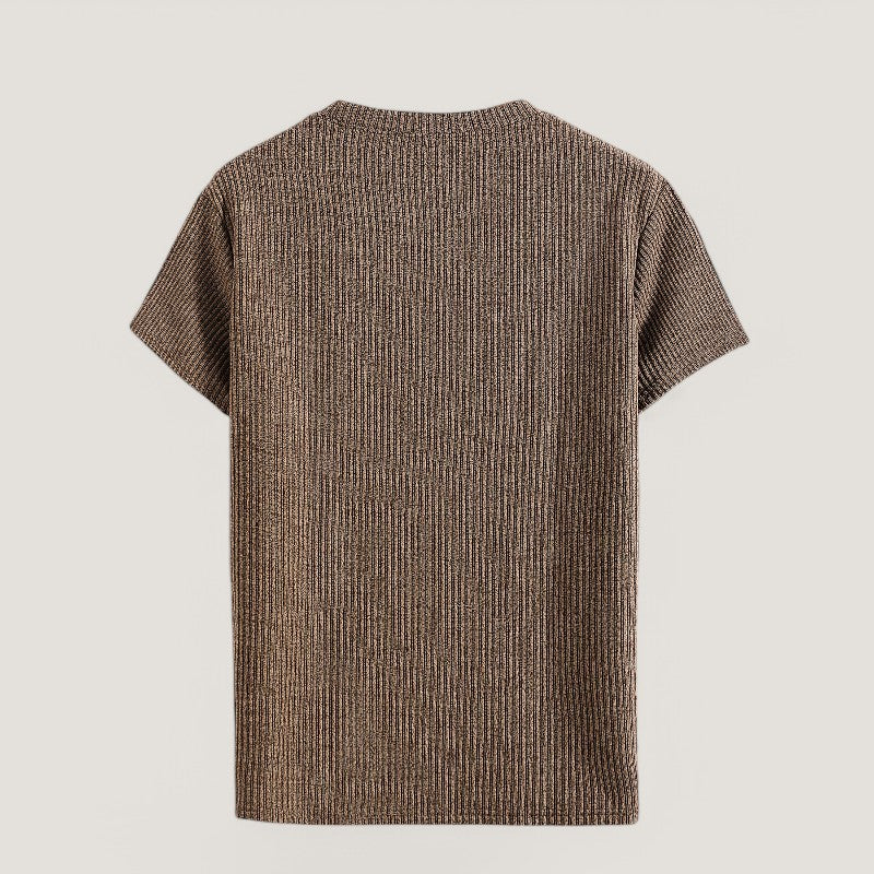 Herre T-Skjorte Kortermet Jacquard Polyester Regulær Passform 6