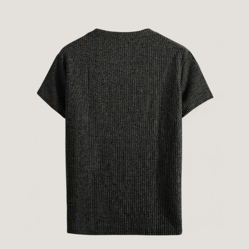 Herre T-Skjorte Kortermet Jacquard Polyester Regulær Passform 8