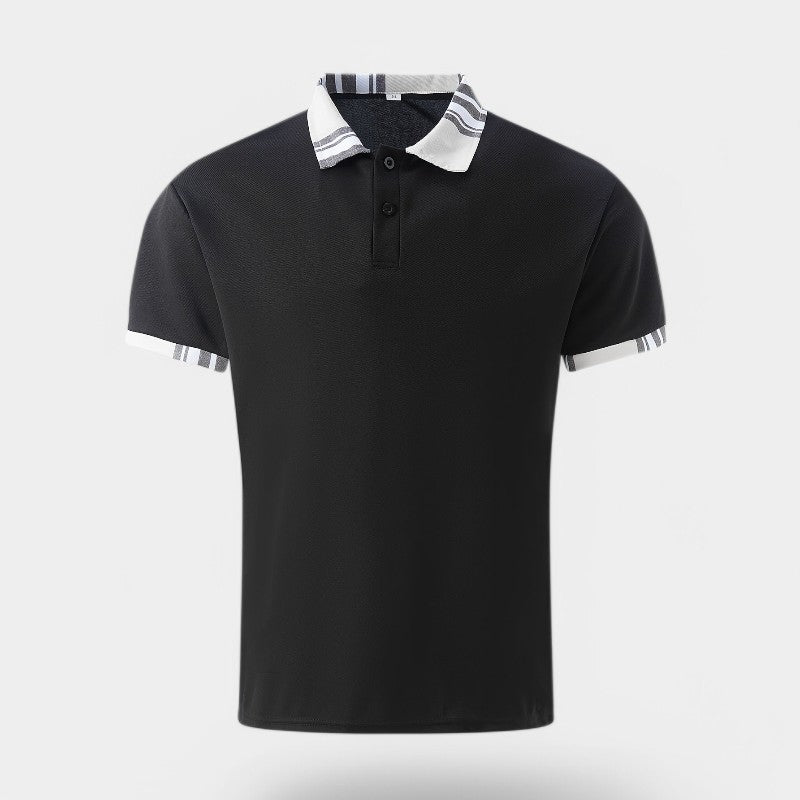 Herre T-Skjorte Krage Stripet Polyester 8