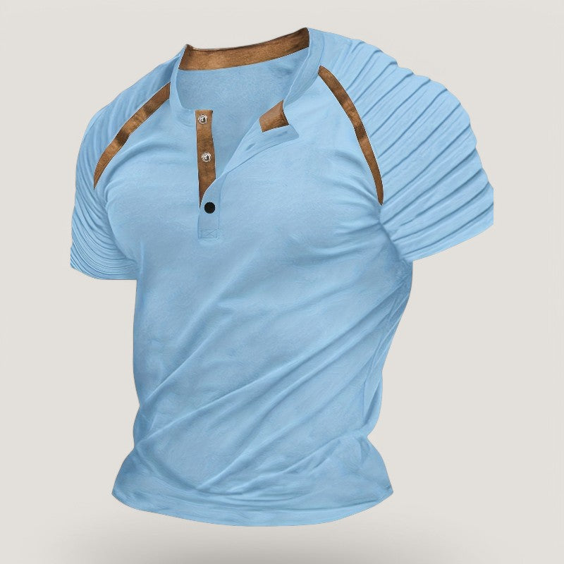 Herre T-skjorte Casual Stripet Polyester 1