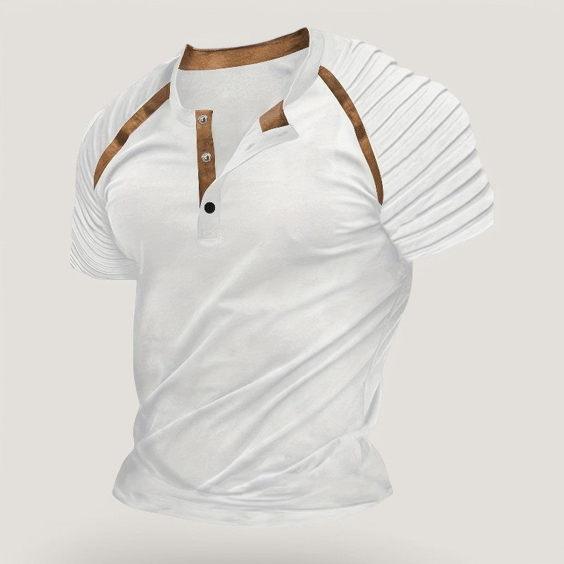 Herre T-skjorte Casual Stripet Polyester 5