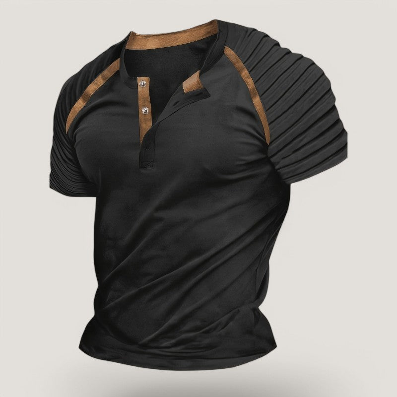 Herre T-skjorte Casual Stripet Polyester 7