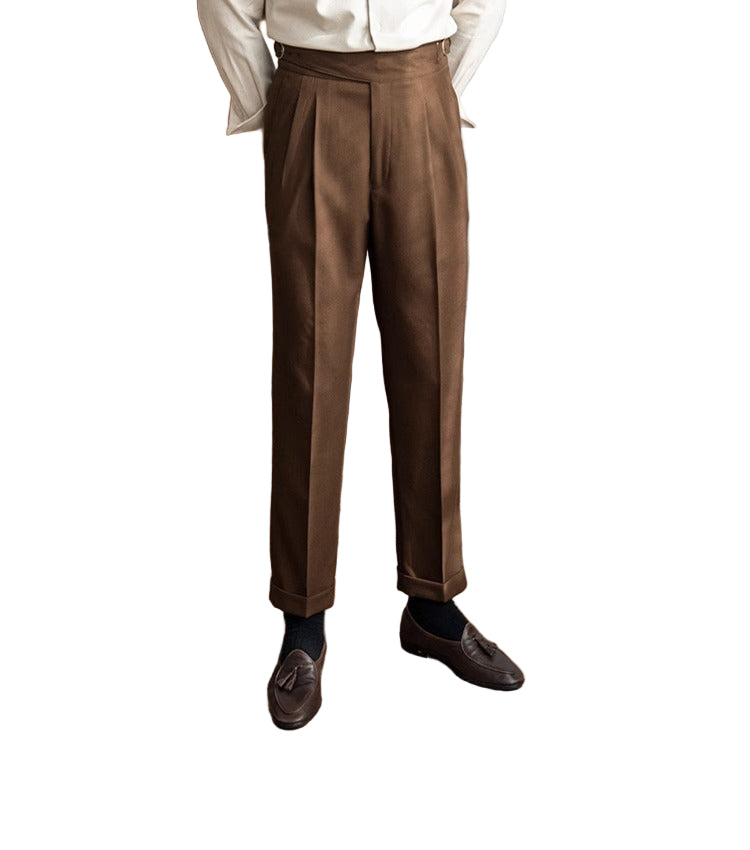 Herre Tailored Bukser Flate Front Straight Leg 0