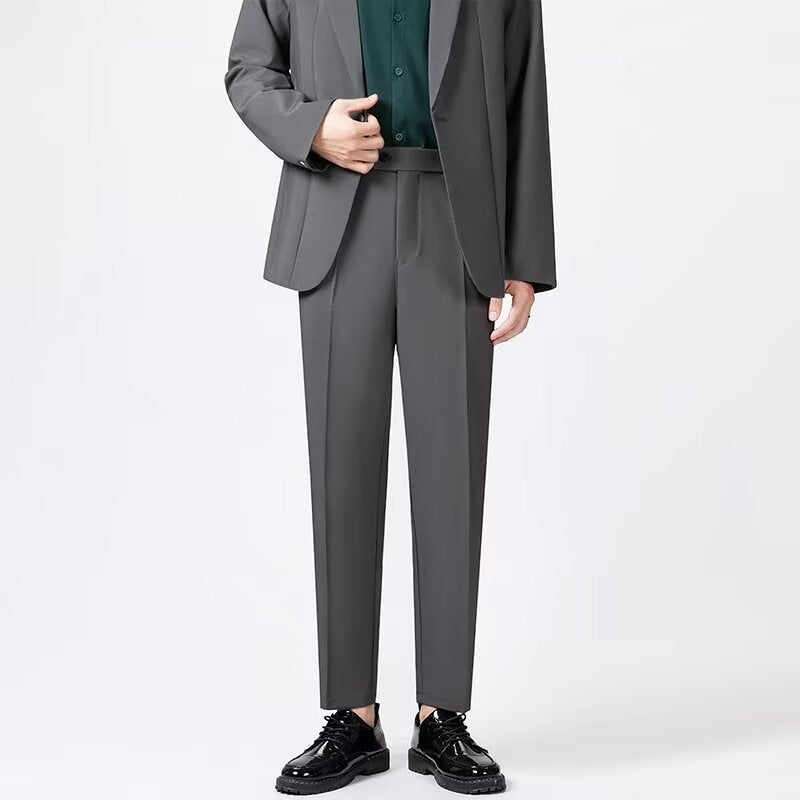 Herre Tailored Bukser Slim Fit Ullblanding Ankel Lengde 1