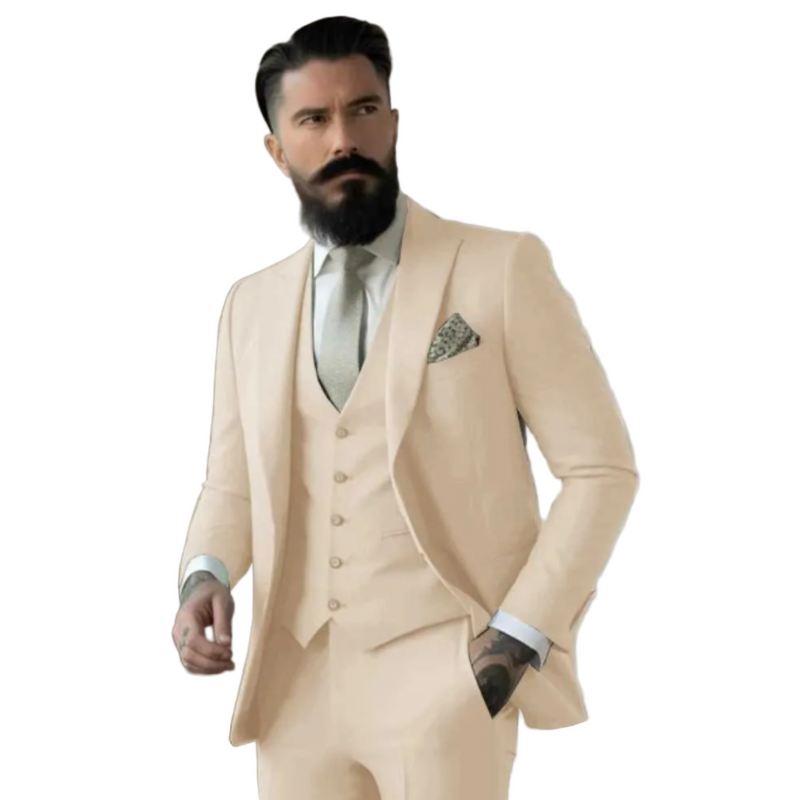 Herre Tre-delt Dress Slim Fit Ullblanding To-knapps Jakke 0