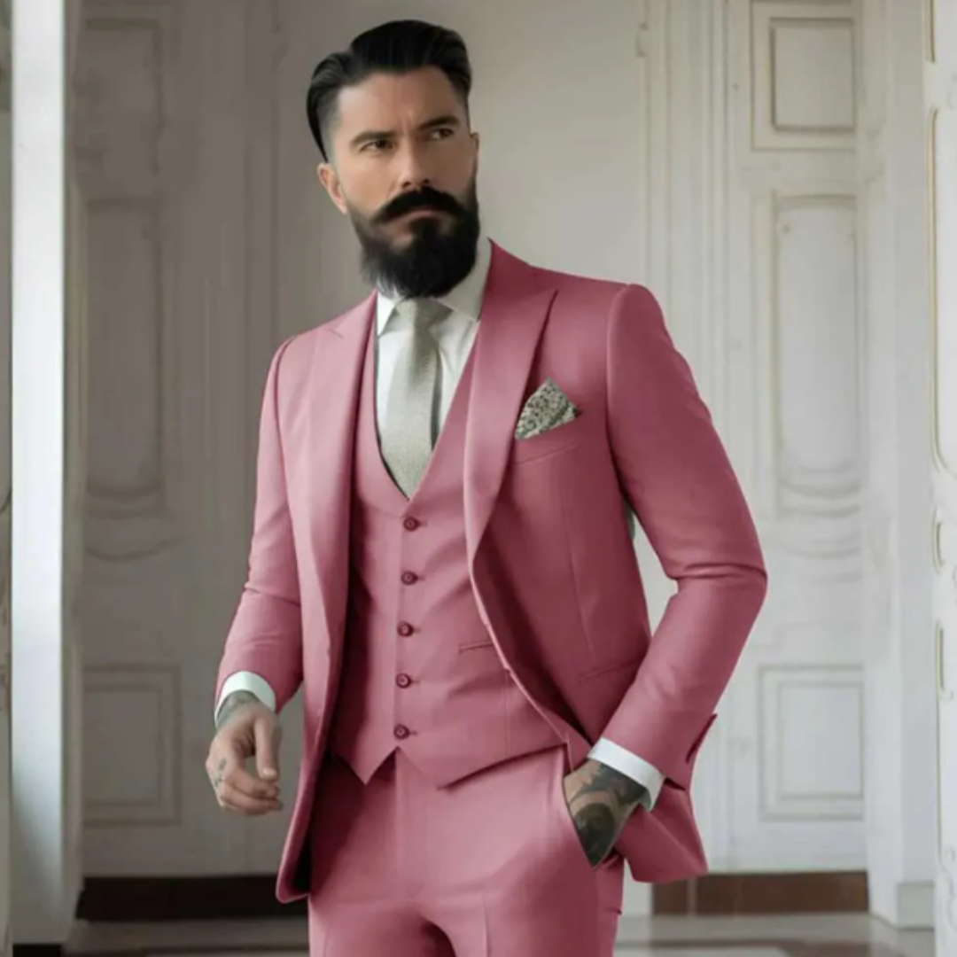 Herre Tre-delt Dress Slim Fit Ullblanding To-knapps Jakke 4