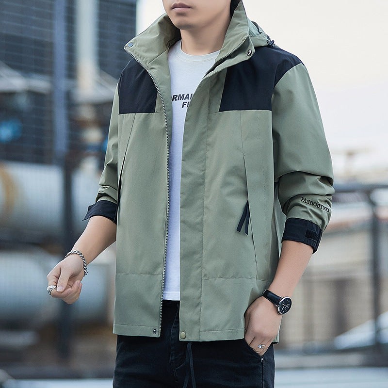 Herre Utendørsjakke Vanntett Vindbeskyttende Skall 1