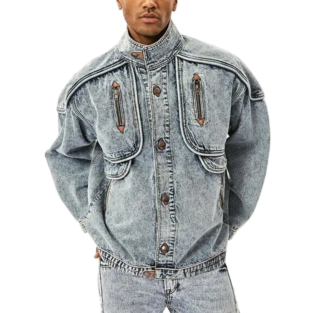 Herre Vintage Denimjakke 0