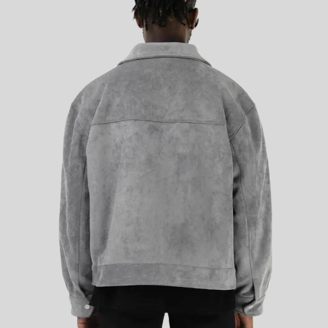 Herrejakke Klassisk Mockajakke med Mykt Innerfôr og Moderne Passform 4