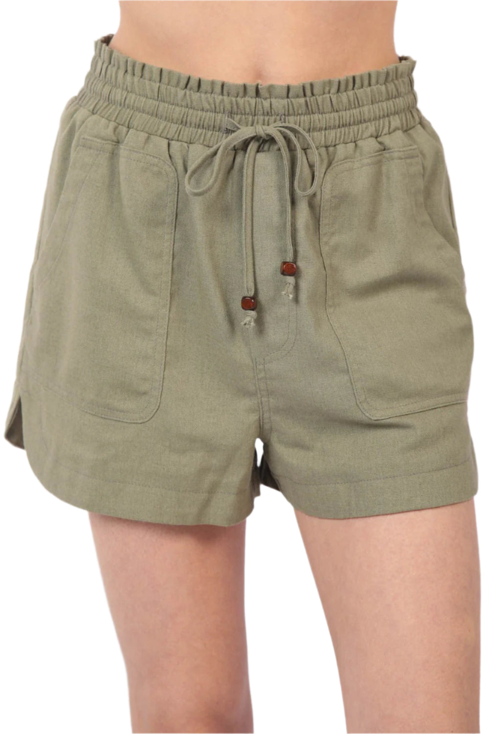 Herrelinne Shorts med Drawstring og Elastisk Midje 0