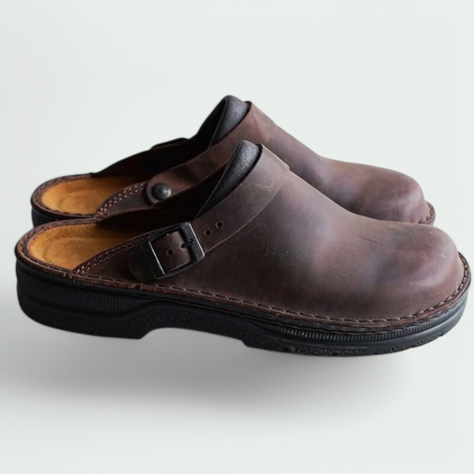 Herresandaler i Tre og Tekstil med Åpen Hæl 2