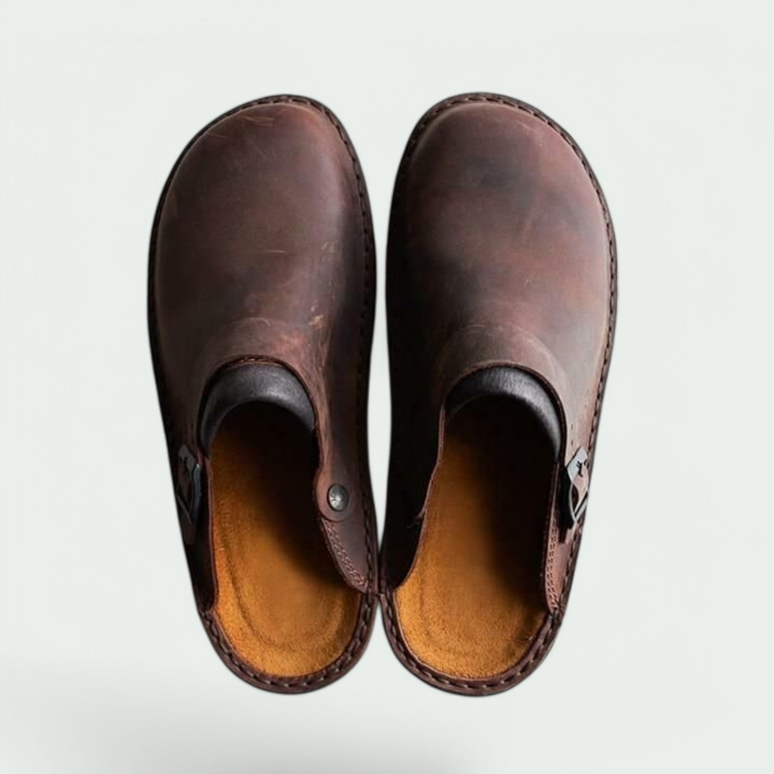 Herresandaler i Tre og Tekstil med Åpen Hæl 4