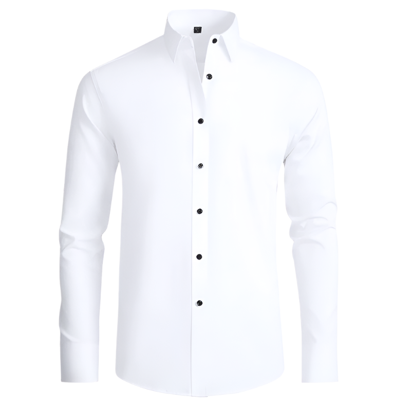 Herreskjorte Moderne Stretch Tøy Komfortabel Passform 0