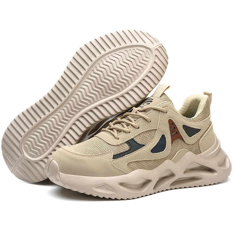 Herresko Arbeidssko med Stål Tå og Pustende Design 10