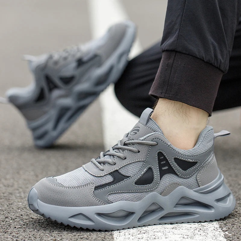 Herresko Arbeidssko med Stål Tå og Pustende Design 3