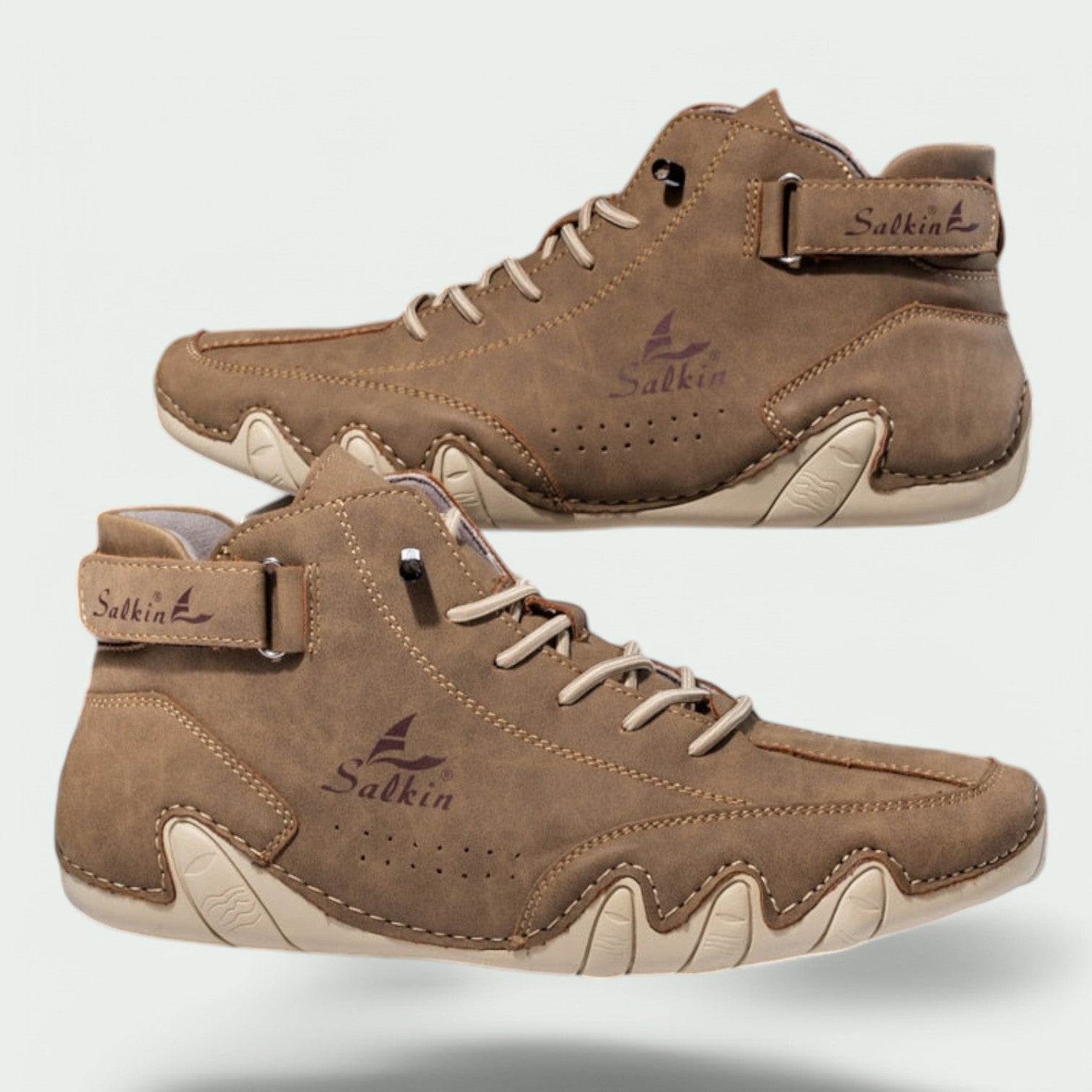 Herresko Casual Lær Snøring Gummi 3