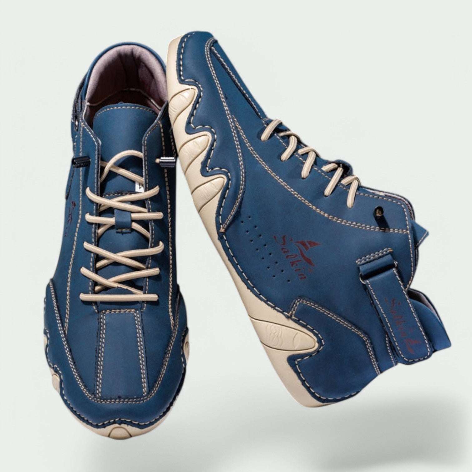 Herresko Casual Lær Snøring Gummi 7