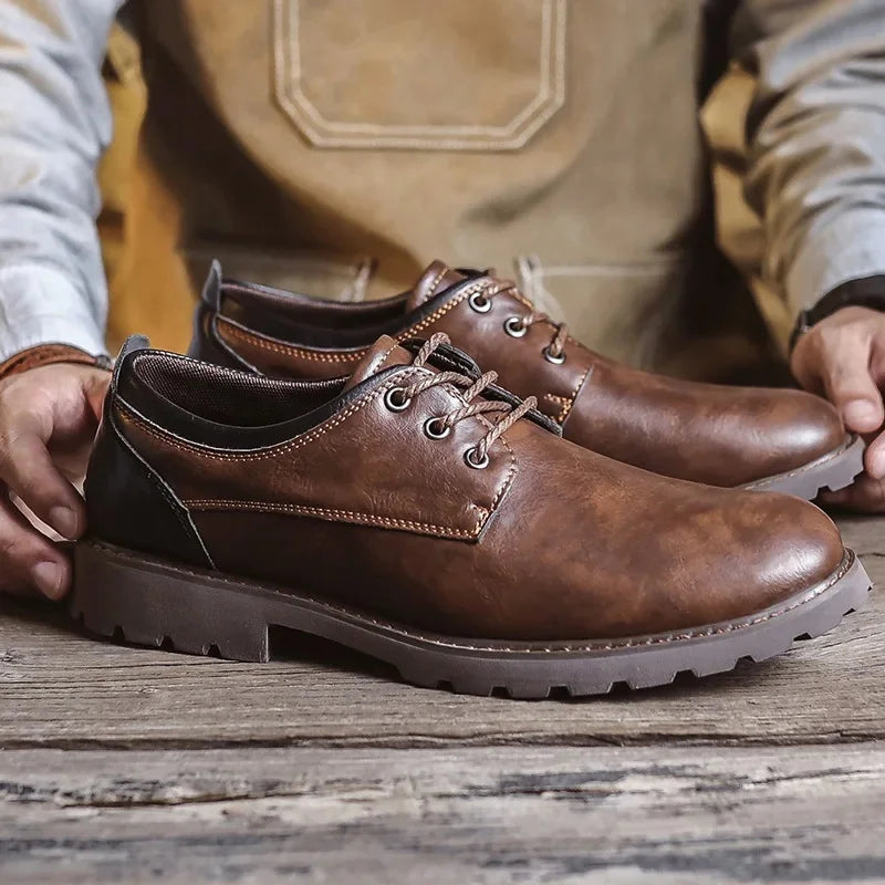 Herresko i Lær Casual Stil 10