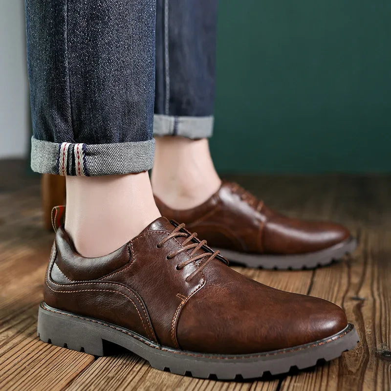 Herresko i Lær Casual Stil 2