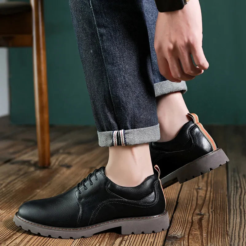 Herresko i Lær Casual Stil 3