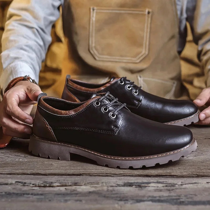 Herresko i Lær Casual Stil 8